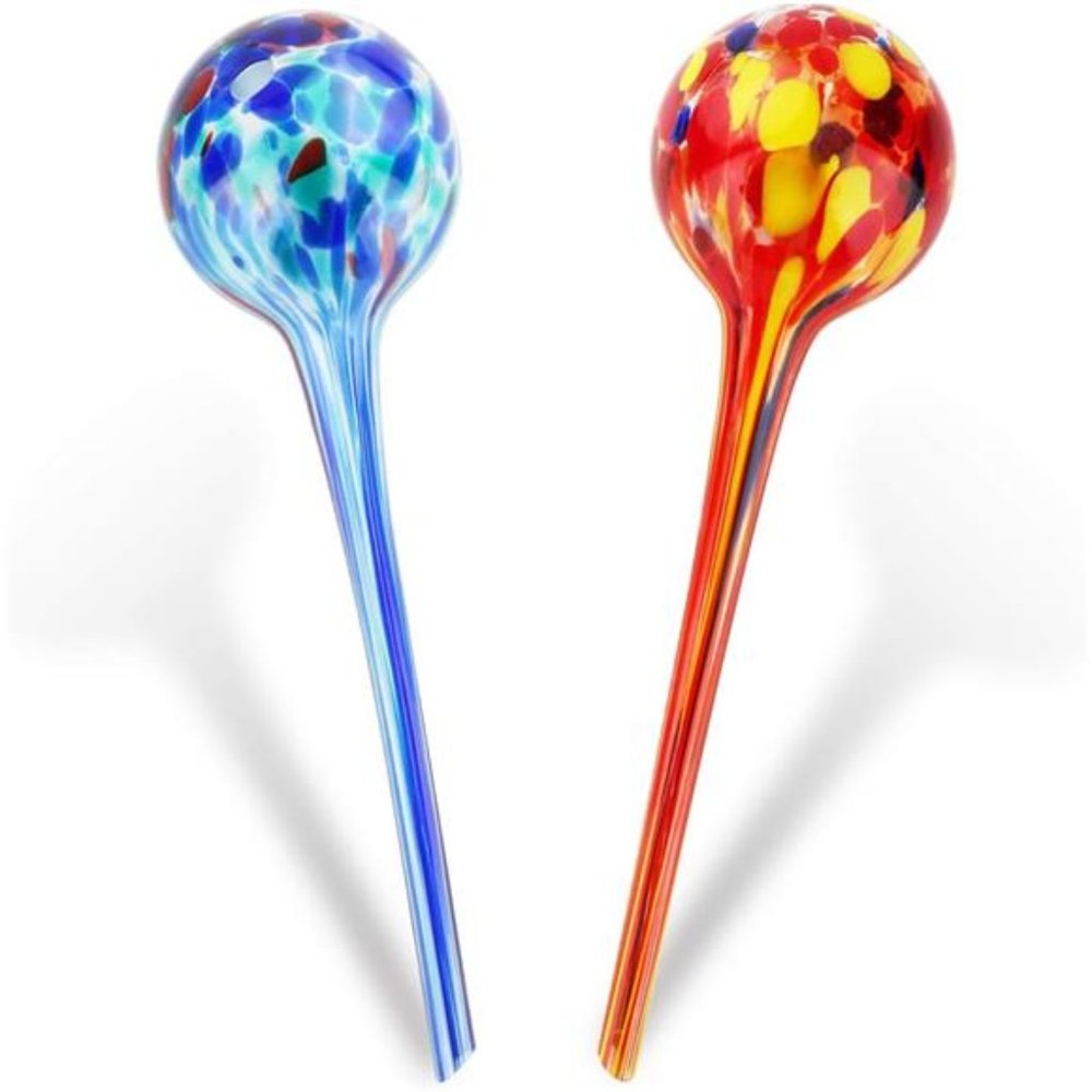Plant Watering Globes, 2 Pieces Automatic Watering Bulbs with 2 Tags